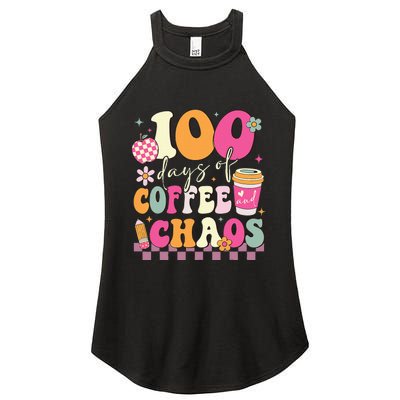 100 Days Of Coffee Chaos Lover Teacher Women’s Perfect Tri Rocker Tank