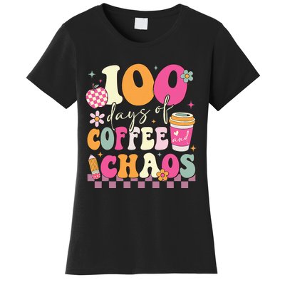 100 Days Of Coffee Chaos Lover Teacher Women's T-Shirt