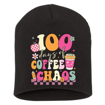 100 Days Of Coffee Chaos Lover Teacher Short Acrylic Beanie