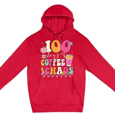 100 Days Of Coffee Chaos Lover Teacher Premium Pullover Hoodie