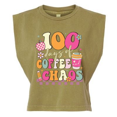 100 Days Of Coffee Chaos Lover Teacher Garment-Dyed Women's Muscle Tee