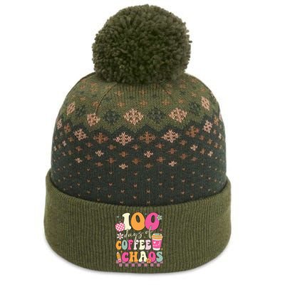 100 Days Of Coffee Chaos Lover Teacher The Baniff Cuffed Pom Beanie