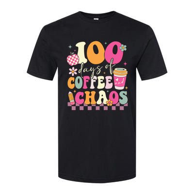 100 Days Of Coffee Chaos Lover Teacher Softstyle CVC T-Shirt