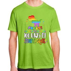 100Th Day Of Fourth Grade Fidget Pop It Dinosaur 4Th Grade Cool Gift Adult ChromaSoft Performance T-Shirt