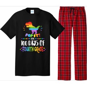 100Th Day Of Fourth Grade Fidget Pop It Dinosaur 4Th Grade Cool Gift Pajama Set