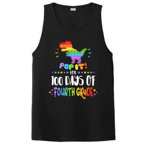 100Th Day Of Fourth Grade Fidget Pop It Dinosaur 4Th Grade Cool Gift PosiCharge Competitor Tank