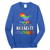 100Th Day Of Fourth Grade Fidget Pop It Dinosaur 4Th Grade Cool Gift Long Sleeve Shirt