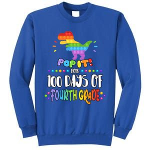 100Th Day Of Fourth Grade Fidget Pop It Dinosaur 4Th Grade Cool Gift Sweatshirt