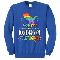 100Th Day Of Fourth Grade Fidget Pop It Dinosaur 4Th Grade Cool Gift Sweatshirt