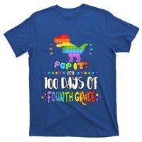 100Th Day Of Fourth Grade Fidget Pop It Dinosaur 4Th Grade Cool Gift T-Shirt