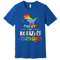 100Th Day Of Fourth Grade Fidget Pop It Dinosaur 4Th Grade Cool Gift Premium T-Shirt