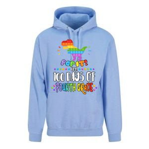 100Th Day Of Fourth Grade Fidget Pop It Dinosaur 4Th Grade Cool Gift Unisex Surf Hoodie