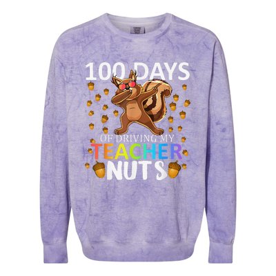 100 Days Of Driving My Teacher Nuts 100th Day Of School Colorblast Crewneck Sweatshirt