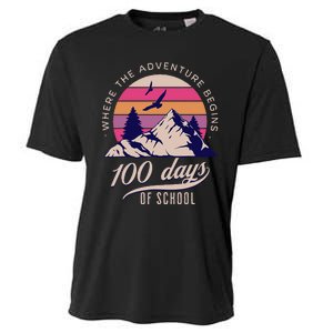 100 Days Of School Retro Outdoor Teacher Cooling Performance Crew T-Shirt