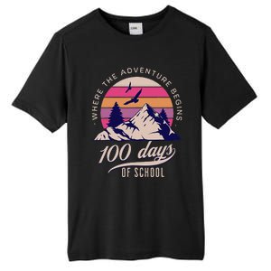 100 Days Of School Retro Outdoor Teacher Tall Fusion ChromaSoft Performance T-Shirt