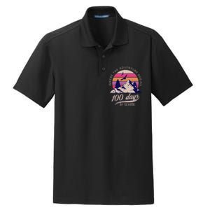 100 Days Of School Retro Outdoor Teacher Dry Zone Grid Polo