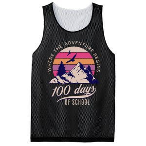 100 Days Of School Retro Outdoor Teacher Mesh Reversible Basketball Jersey Tank