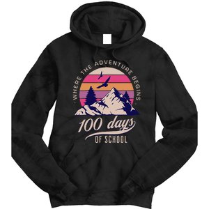 100 Days Of School Retro Outdoor Teacher Tie Dye Hoodie