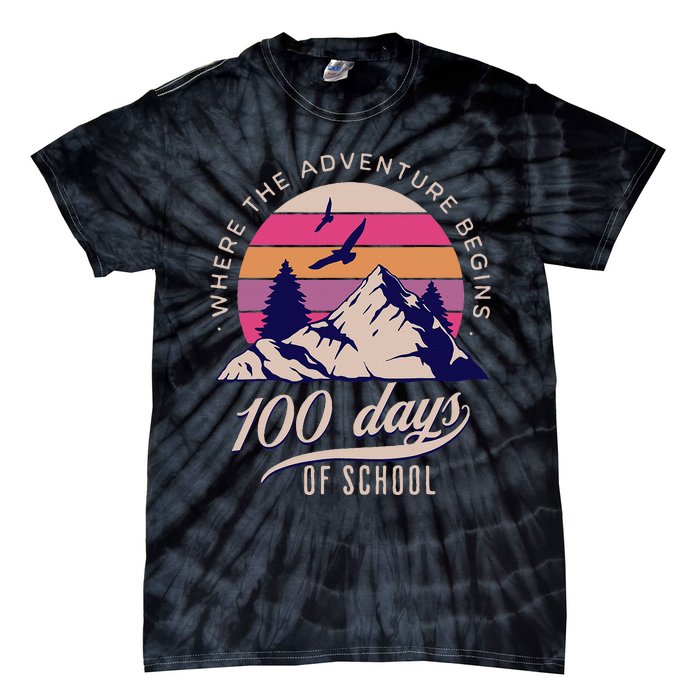 100 Days Of School Retro Outdoor Teacher Tie-Dye T-Shirt