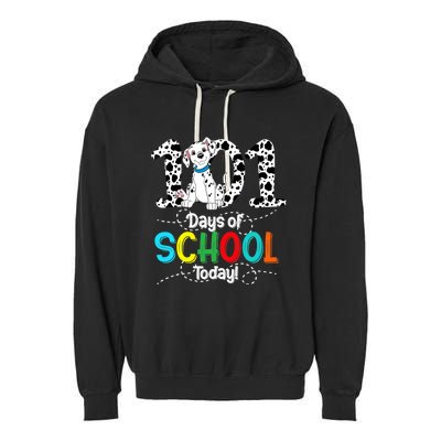 100th Day Of School 101 Days Smarter 100 For Boy Girl Garment-Dyed Fleece Hoodie