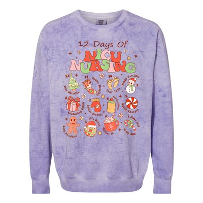 12 Days Of NICU Unit Nursing Funny NICU Nurse Christmas  Colorblast Crewneck Sweatshirt