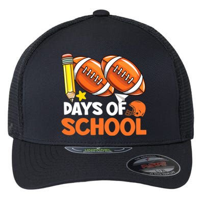 100 Days Of School Football 100th Day Of School Flexfit Unipanel Trucker Cap