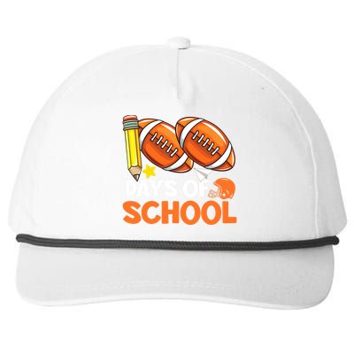 100 Days Of School Football 100th Day Of School Snapback Five-Panel Rope Hat