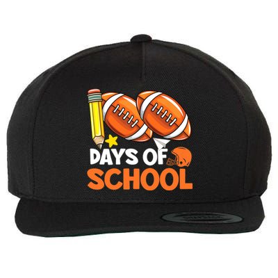 100 Days Of School Football 100th Day Of School Wool Snapback Cap