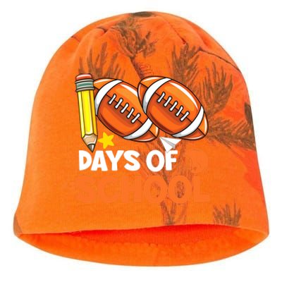 100 Days Of School Football 100th Day Of School Kati - Camo Knit Beanie