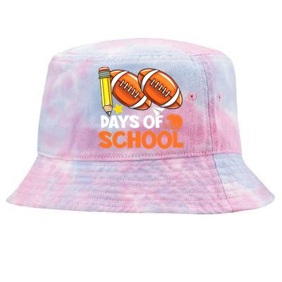 100 Days Of School Football 100th Day Of School Tie-Dyed Bucket Hat