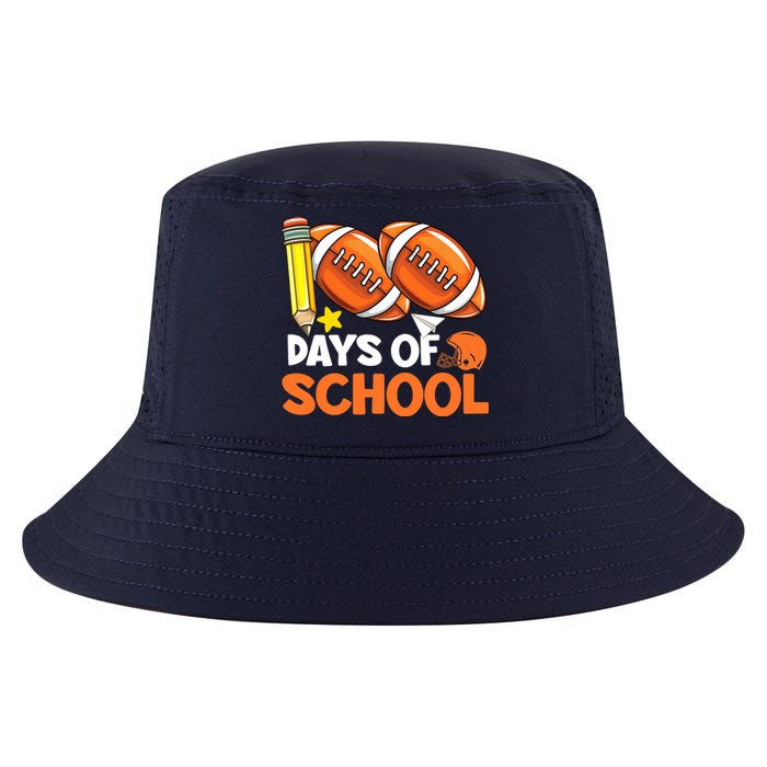 100 Days Of School Football 100th Day Of School Cool Comfort Performance Bucket Hat