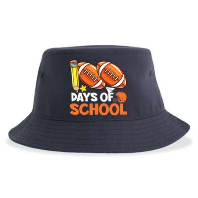 100 Days Of School Football 100th Day Of School Sustainable Bucket Hat