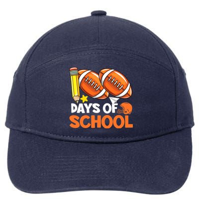 100 Days Of School Football 100th Day Of School 7-Panel Snapback Hat