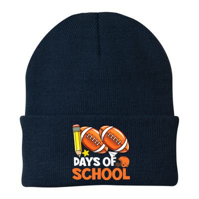 100 Days Of School Football 100th Day Of School Knit Cap Winter Beanie