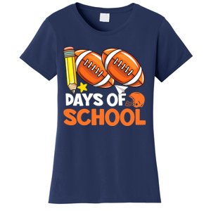 100 Days Of School Football 100th Day Of School Women's T-Shirt