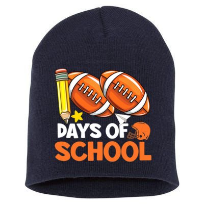 100 Days Of School Football 100th Day Of School Short Acrylic Beanie