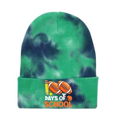 100 Days Of School Football 100th Day Of School Tie Dye 12in Knit Beanie