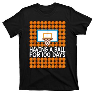 100 Days Of School Basketball 100th Day Balls Gift For Boys T-Shirt