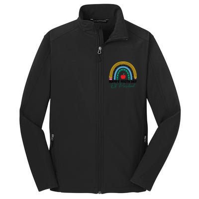 100Th Day Of Preschool Teacher Rainbow Preschool Teacher Gift Core Soft Shell Jacket