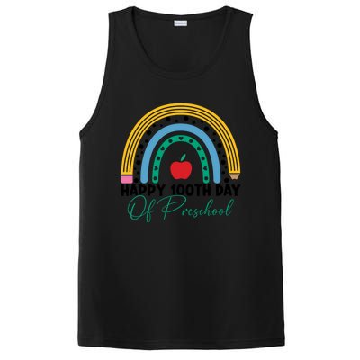 100Th Day Of Preschool Teacher Rainbow Preschool Teacher Gift PosiCharge Competitor Tank