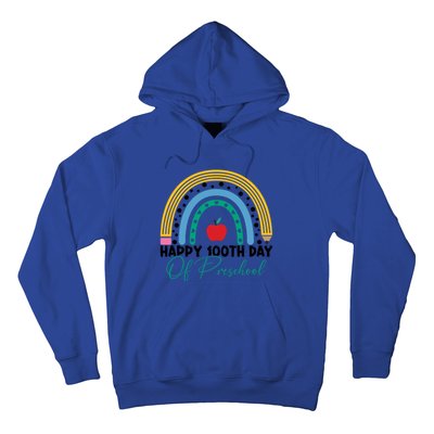 100Th Day Of Preschool Teacher Rainbow Preschool Teacher Gift Hoodie