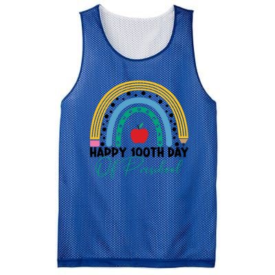 100Th Day Of Preschool Teacher Rainbow Preschool Teacher Gift Mesh Reversible Basketball Jersey Tank