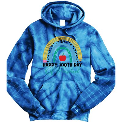 100Th Day Of Preschool Teacher Rainbow Preschool Teacher Gift Tie Dye Hoodie