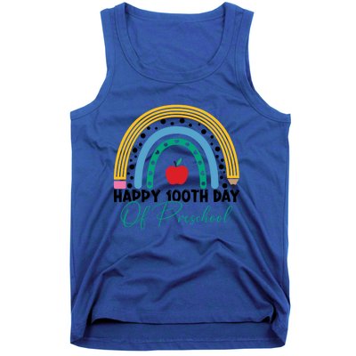 100Th Day Of Preschool Teacher Rainbow Preschool Teacher Gift Tank Top