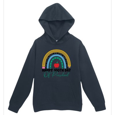 100Th Day Of Preschool Teacher Rainbow Preschool Teacher Gift Urban Pullover Hoodie