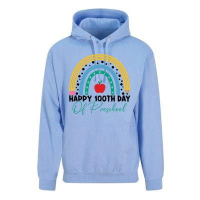 100Th Day Of Preschool Teacher Rainbow Preschool Teacher Gift Unisex Surf Hoodie