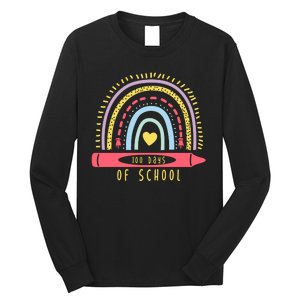 100 Days Of School Colorful Rainbow Long Sleeve Shirt