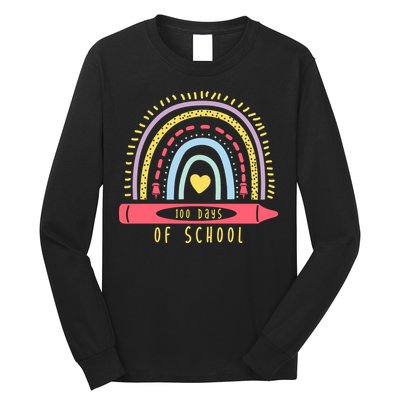 100 Days Of School Colorful Rainbow Long Sleeve Shirt