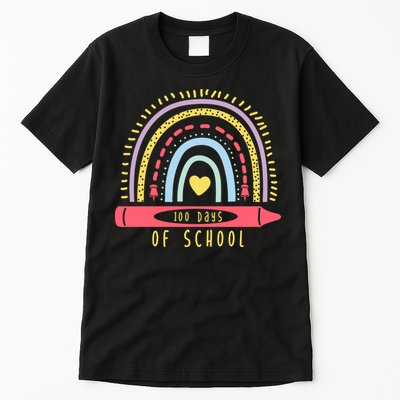 100 Days Of School Colorful Rainbow Tall T-Shirt