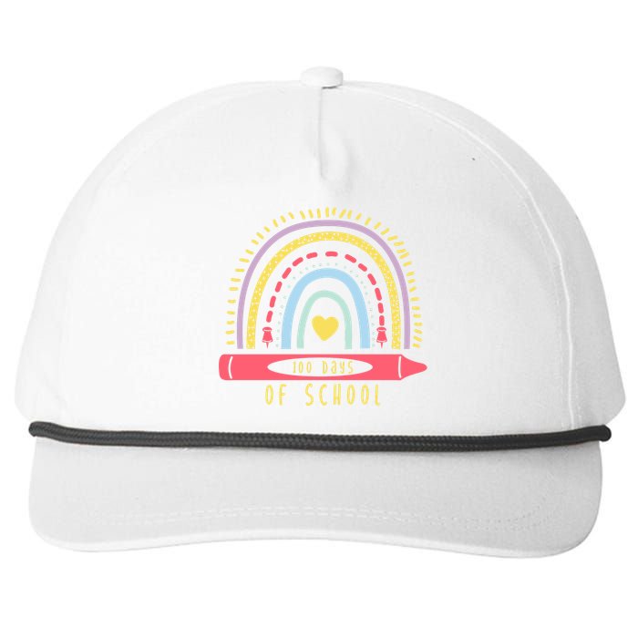 100 Days Of School Colorful Rainbow Snapback Five-Panel Rope Hat